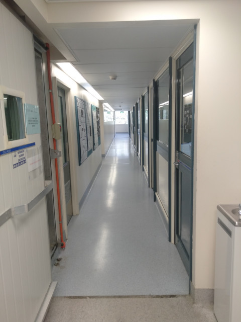 Hallway containing academic labs