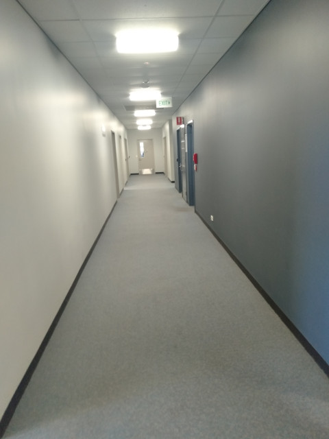 Hallway containing offices