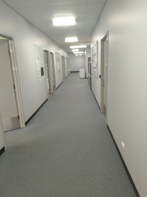 Hallway containing offices