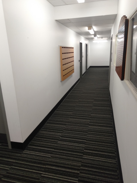 Hallway containing offices