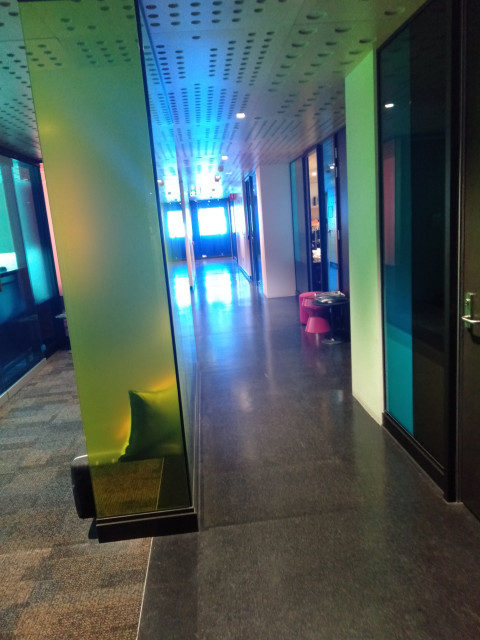 Hallway containing offices