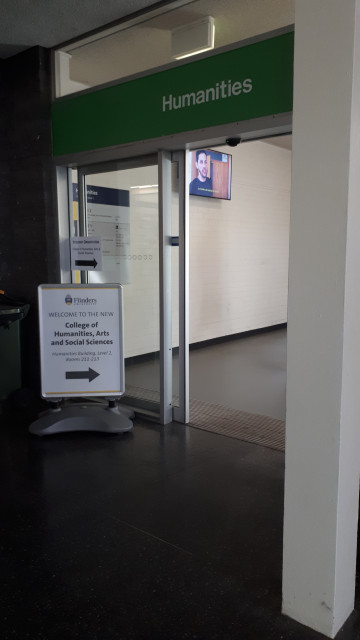 Humanities entrance from the library