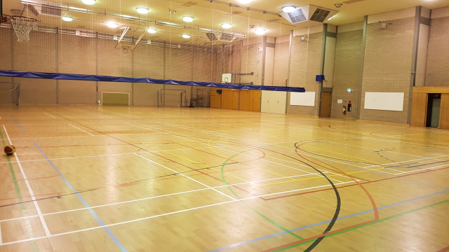 Indoor basketball courts.
