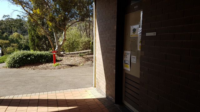 Lab at the entrance to the east courtyard.