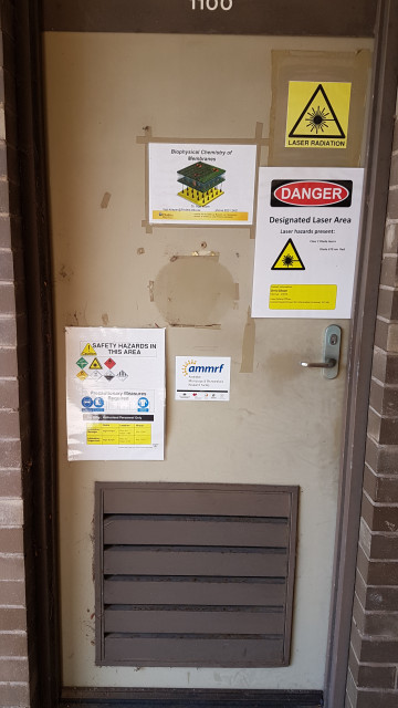 Lab door.