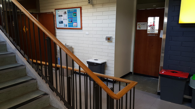 Laboratory 5 from the anchor court entrance beside the stairs.