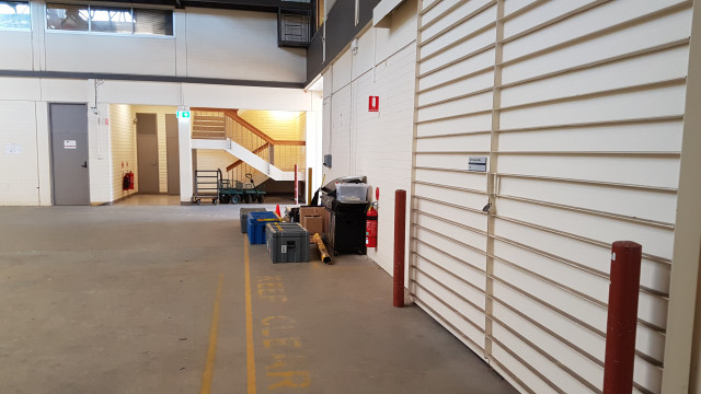 Large doors to the joint storage facility.