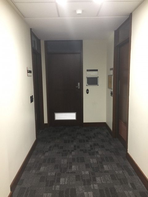 Last door on the right.