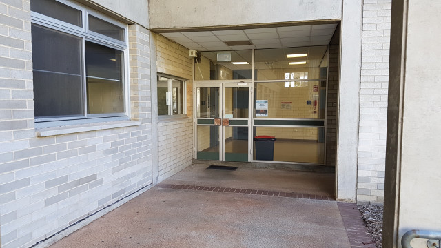 Lecture theatre 103 through the lakeside entrance. Door 1