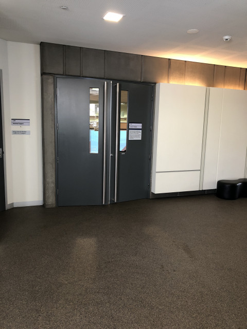 Level 2 entrance from Health Sciences building lower stairs