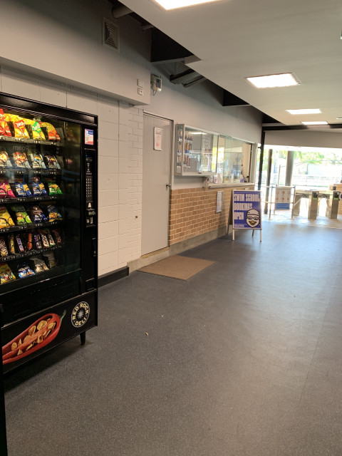 Located near pool entrance