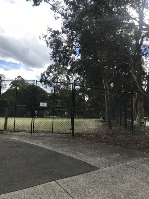 Located on College Walk (western side of basketball court)