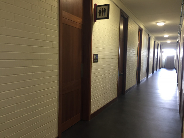 Looking down the east hallway