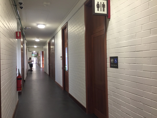 Looking towards the west hallway