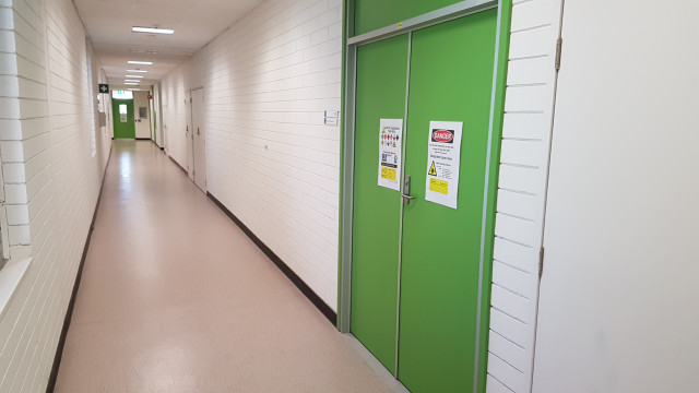 Main doors of the research lab.