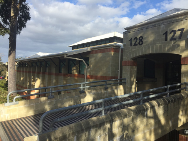 Main entrance and north side of the building