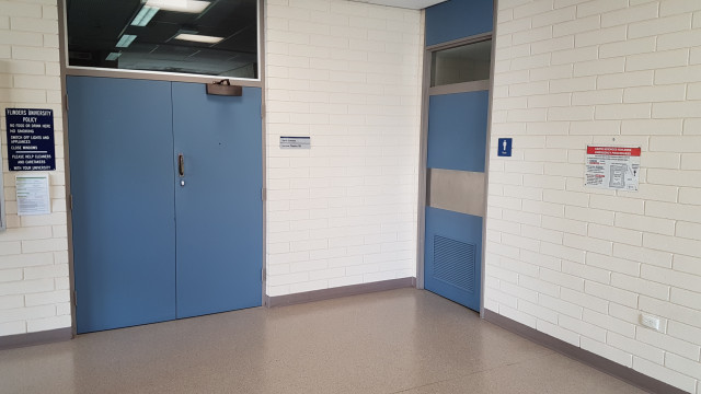 Male toilets beside lecture theatre 103 in the north east corner of the building.