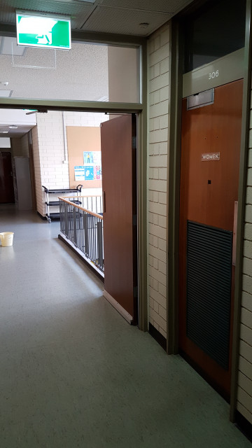 Male toilets beside the southeast staircase.