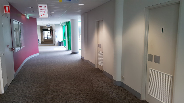 Male toilets from the entrance from the Earth sciences building.