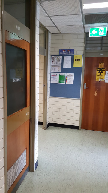Male toilets in the northwest corner.