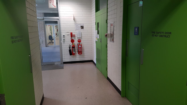 Male toilets just inside the main entrance.