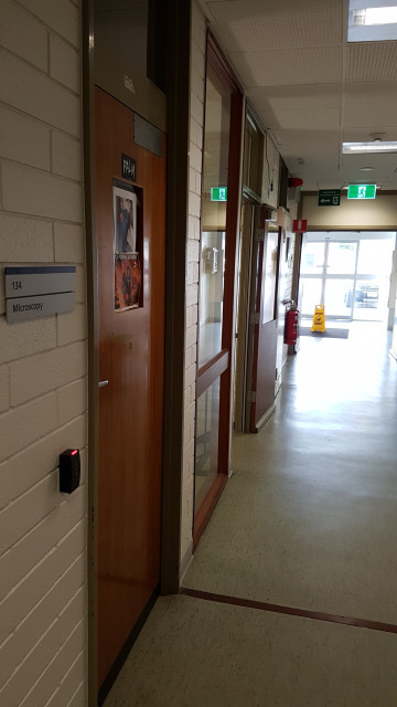 Microscopy lab near the southwest/car park 8 entrance.