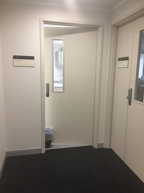 Middle door.