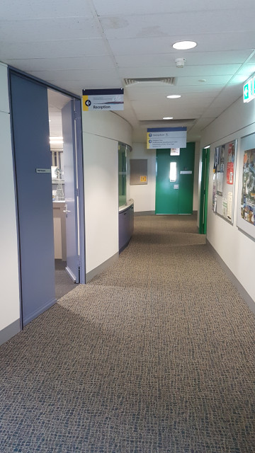 National Centre for Groundwater Research and Training entrance (left).