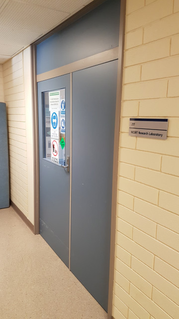 NCGRT research laboratory door.