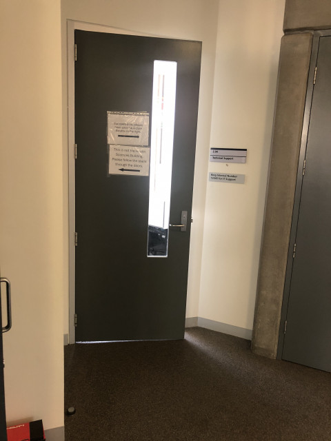 Next door to lecture theatre
