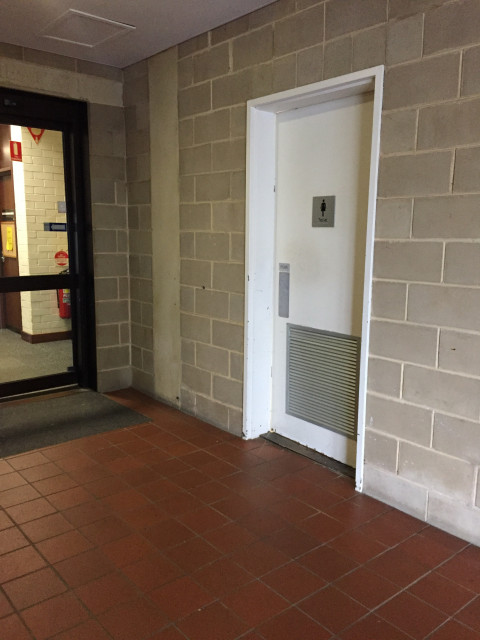 Next to the disabled toilet