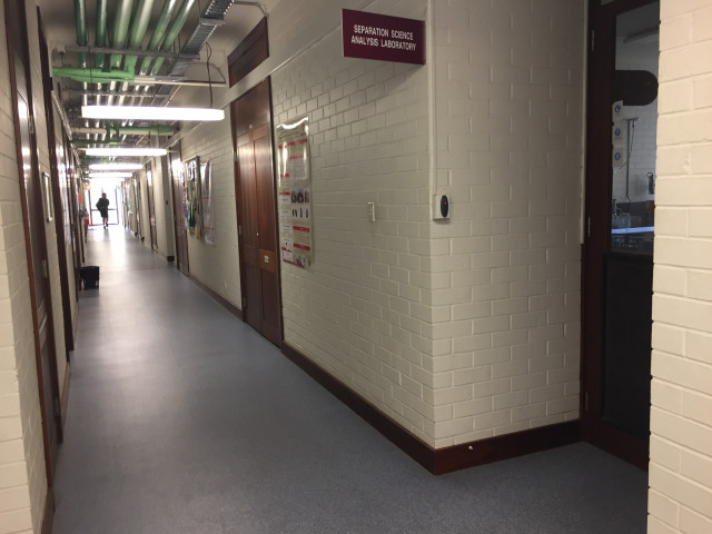 Overview down the eastern hallway
