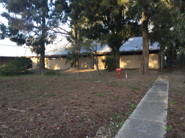 Path leading to animal holding pens