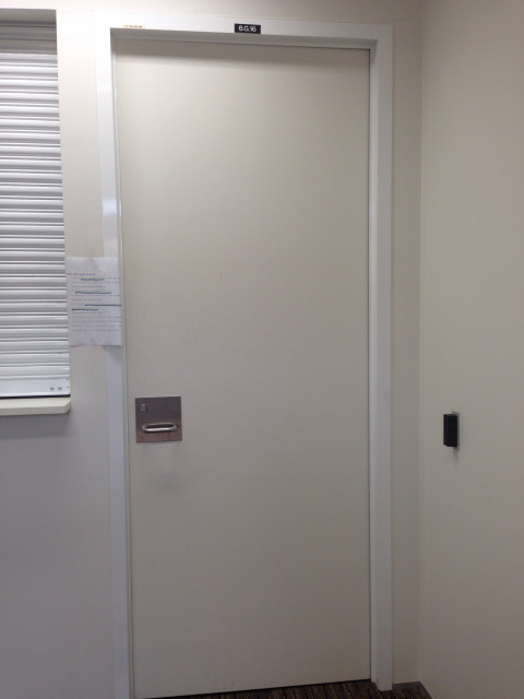 Plain door entrance that needs swipe card access