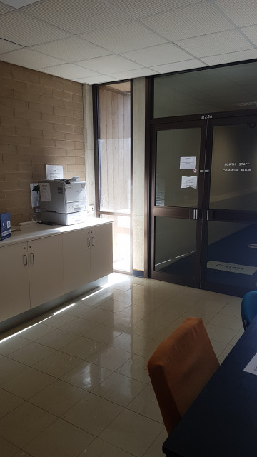 Printing station beside staff room south entrance