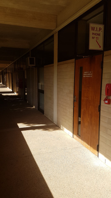 "Psychology and media" & "social psychology" laboratories main door (from right)