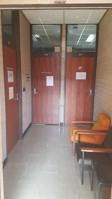 "Psychology and media" & "social psychology" laboratories hallway
