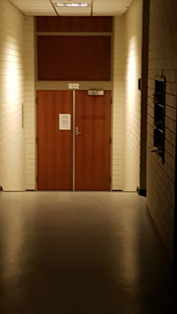 Rear entrance to B12 from northwest stairs.