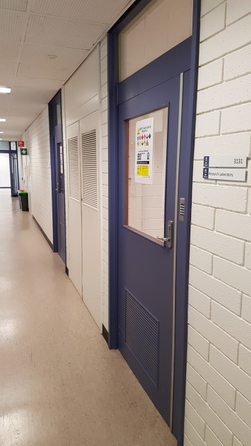 Research lab 3131 in the east corridor.