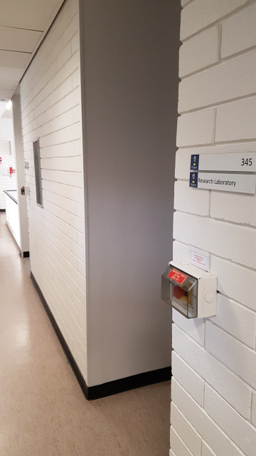 Research lab 345 in the southwest corridor.
