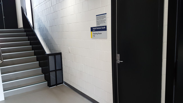 Room 112 from the courtyard entrance