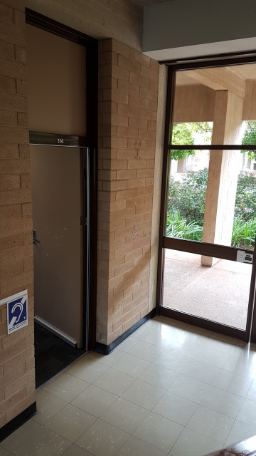 Room 114 from the staircase to lower courtyard