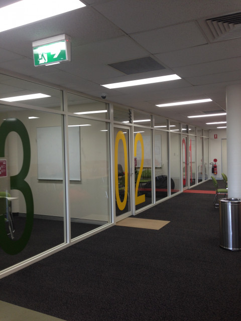 Some of the study rooms located on the ground floor of the library
