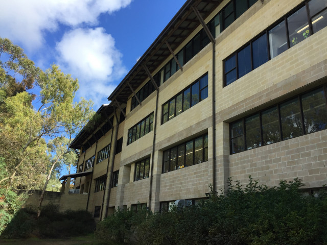 South wall of the building