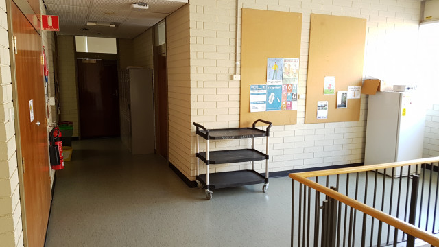 Staff offices and research labs by the southeast staircase.