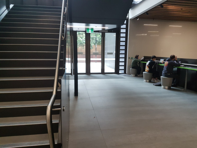 Stairs leading up to level 3