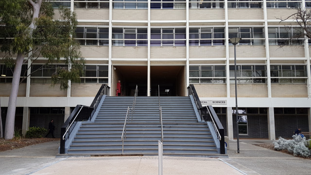 Stairs to level 1 main entrances