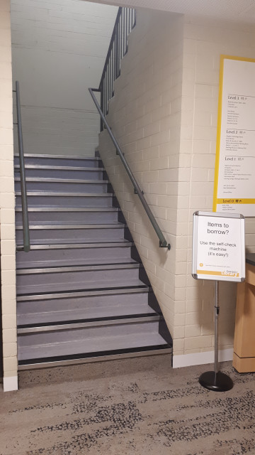Stairway up to central library