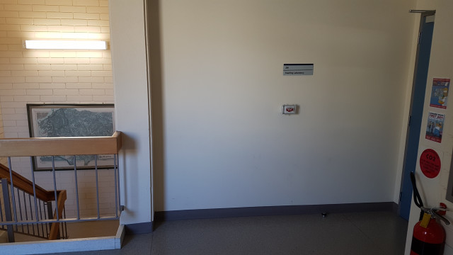 Teaching lab 230 beside southwest staircase. Door 1