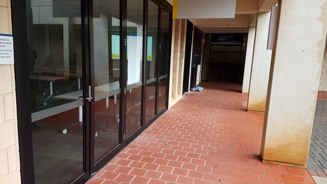 Teaching room 145 next to south east exit to car park 4.